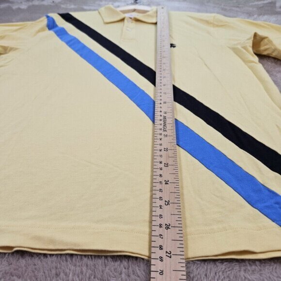 Brooks Brothers Polo Shirt 100% Cotton Striped Short Sleeve Men's Size M Yellow - Picture 5 of 10